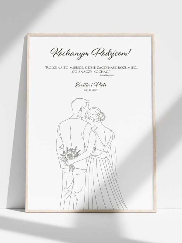 Podziękowania dla rodziców - One Line Art - Wzór 1
