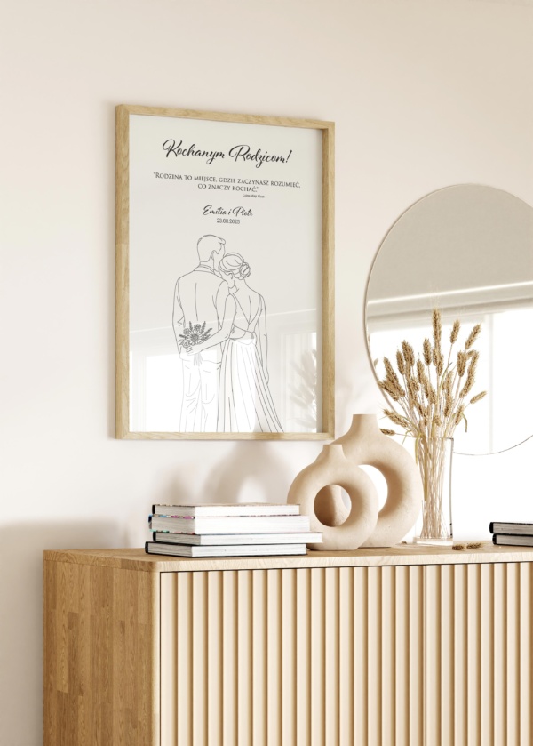 Alternative view of Podziękowania dla rodziców - One Line Art - Wzór 1