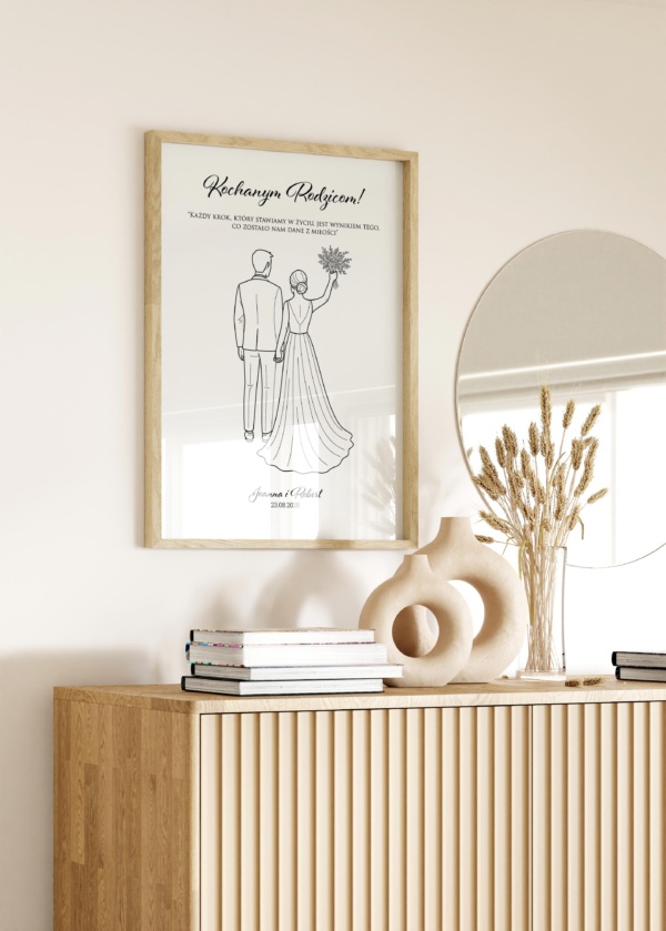 Alternative view of Podziękowania dla rodziców - One Line Art - Wzór 2