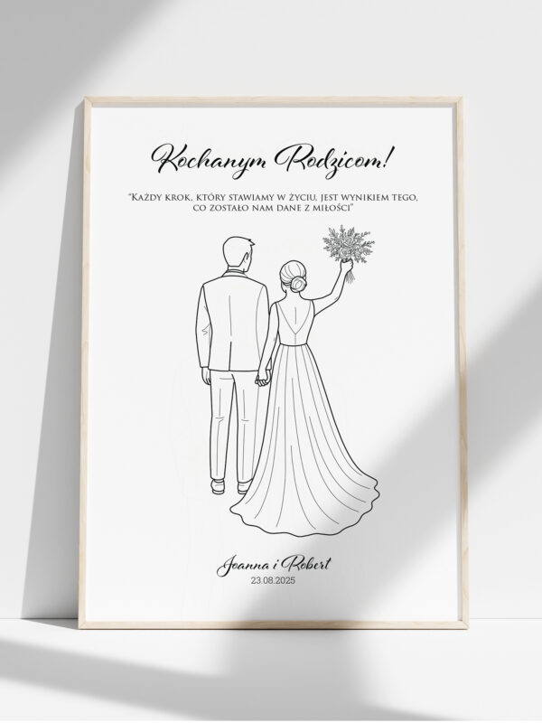 Podziękowania dla rodziców - One Line Art - Wzór 2
